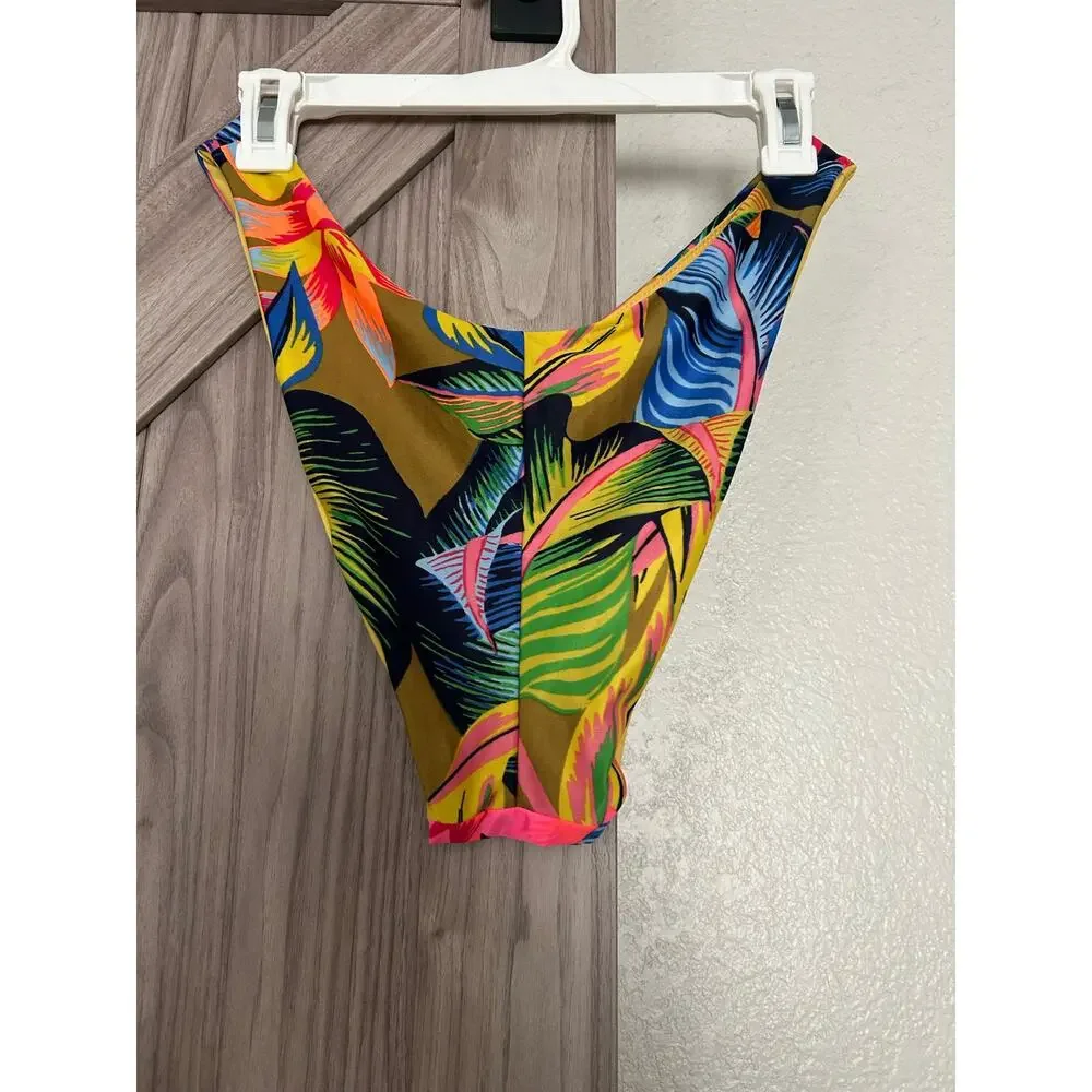 NWT Aerie bikini bottom tropical leaf print Large